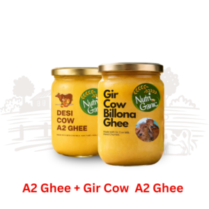 NutriGanic A2 Ghee Combo with Gir Cow Bilona Ghee and Desi Cow A2 Ghee 1000ml