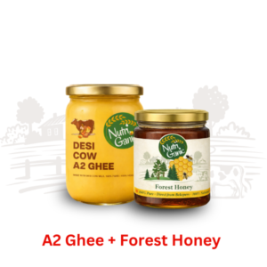 NutriGanic Gir Cow A2 Ghee and Pure Forest Honey Combo Pack 1000ml